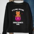 Everythings Fine Cute Cat Dnd Sweatshirt Gifts for Old Women