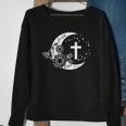 Faith Cross Crescent Moon With Sunflower Christian Religious Sweatshirt Gifts for Old Women