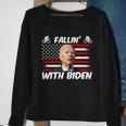 Fallin With Biden Funny Bike Meme Sweatshirt Gifts for Old Women