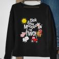 Farm Animals 2Nd Birthday 2 Year Old Birthday Party Sweatshirt Gifts for Old Women