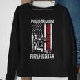 Firefighter Proud Grandpa Of A Firefighter Back The Red American Flag Sweatshirt Gifts for Old Women