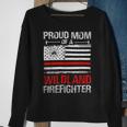 Firefighter Red Line Flag Proud Mom Of A Wildland Firefighter Sweatshirt Gifts for Old Women