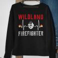 Firefighter Wildland Firefighter Fire Rescue Department Heartbeat Line V2 Sweatshirt Gifts for Old Women