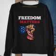 Freedom Matters Fist American Flag Sweatshirt Gifts for Old Women