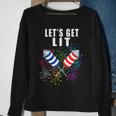 Funny 4Th Of July Lets Get Lit 2021 Pun Sweatshirt Gifts for Old Women