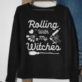 Funny Halloween Baker Cooking Witch Rolling With My Witches Sweatshirt Gifts for Old Women