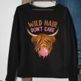 Funny Highland Cow Wild Hair Dont Care Cow Print Sweatshirt Gifts for Old Women