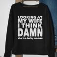 Funny Husband Lucky Wife Tshirt Sweatshirt Gifts for Old Women