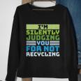 Funny Recycling Slogan America Recycles Day Earth Day Sweatshirt Gifts for Old Women