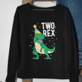 Funny Two Rex 2Nd Birthday Boy Gift Trex Dinosaur Party Happy Second Gift Sweatshirt Gifts for Old Women