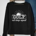 Funny Vintage Golf Eat Sleep Repeat Golfing Fan Sweatshirt Gifts for Old Women