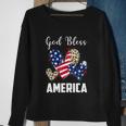 God Bless America Leopard Christian 4Th Of July Sweatshirt Gifts for Old Women