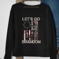 Gun American Flag Patriots Lets Go Brandon On Back Sweatshirt Gifts for Old Women