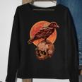 Halloween Cool Raven Crow Skull And Moon Sweatshirt Gifts for Old Women
