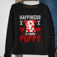 Happiness Is A Warm Puppy Cute Dog Pitbull Dad Sweatshirt Gifts for Old Women
