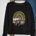 Happy First Day Of School Teacher Back To School Rainbow Sweatshirt Gifts for Old Women