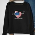 Heartbeat Patriotic Funny 4Th Of July Sweatshirt Gifts for Old Women