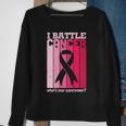 I Battle Cancer Whats Your Supperpower Pink Ribbon Breast Caner Sweatshirt Gifts for Old Women