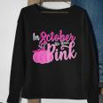 In October We Wear Pink Breast Cancer Awareness Pumpkin Sweatshirt Gifts for Old Women