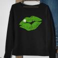 Irish Lips Kiss Clover St Pattys Day Graphic Design Printed Casual Daily Basic Sweatshirt Gifts for Old Women