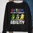 Its Not A Disability Ability Autism Dinosaur Dabbing Tshirt Sweatshirt Gifts for Old Women