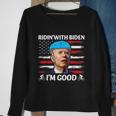 Joe Biden Falling Off His Bicycle Funny Biden Falls Off Bike V6 Sweatshirt Gifts for Old Women