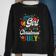 Just A Girl Who Loves Christmas In July Women Girl Beach Sweatshirt Gifts for Old Women