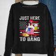Just Here To Bang Usa Flag Chicken Beer Firework 4Th Of July Sweatshirt Gifts for Old Women