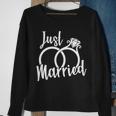 Just Married Ring Logo Sweatshirt Gifts for Old Women