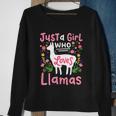Llama Just A Girl Who Loves Llamas Llama Lover Gift Sweatshirt Gifts for Old Women