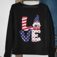 Love American Gnome 4Th Of July Independence Day Flag Graphic Plus Size Shirt Sweatshirt Gifts for Old Women