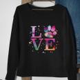 Love Dog Paw Print Colorful National Animal Shelter Week Gift Sweatshirt Gifts for Old Women