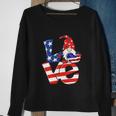 Love Gnome American Flag Funny 4Th Of July Sweatshirt Gifts for Old Women