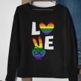 Love Heart Peace Lgbt Gay Pride Lesbian Bisexual Ally Quote Sweatshirt Gifts for Old Women
