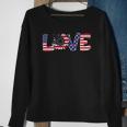 Love Sunflower 4Th Of July Women American Flag Patriotic Sweatshirt Gifts for Old Women