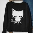 Meh Cat Funny Meme Sweatshirt Gifts for Old Women