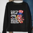 Mens Funny 4Th Of July Hot Dog Wiener Comes Out Adult Humor Gift Sweatshirt Gifts for Old Women
