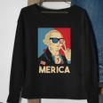 Merica George Washington 4Th Of July Usa Flag Funny American Gift Sweatshirt Gifts for Old Women