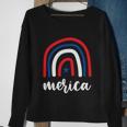 Merica Rainbows 4Th Of July Usa Flag Plus Size Graphic Tee For Men Women Family Sweatshirt Gifts for Old Women