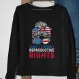 Messy Bun American Flag Stars Stripes Reproductive Rights Gift V2 Sweatshirt Gifts for Old Women