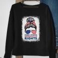 Messy Bun American Flag Stars Stripes Reproductive Rights Meaningful Gift V2 Sweatshirt Gifts for Old Women