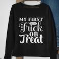 My Firts Trick Or Treat Halloween Quote Sweatshirt Gifts for Old Women