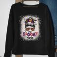 One Spooky Mama Mommy Halloween Mom Life Messy Bun Bleached Sweatshirt Gifts for Old Women