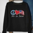 Patriotic Retro Peace Love Freedom Usa Flag 4Th Of July Sweatshirt Gifts for Old Women