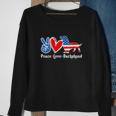 Peace Love Dachshund Funny 4Th Of July American Flag Sweatshirt Gifts for Old Women