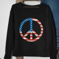 Peace Sign Usa Flag 4Th Of July Sweatshirt Gifts for Old Women