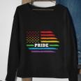 Rainbow Distressed American Flag Pride Month Lbgt Sweatshirt Gifts for Old Women