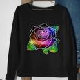 Rainbow Galaxy Floral Rose Sweatshirt Gifts for Old Women