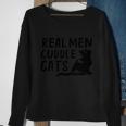 Real Men Cuddle Cats Black Cat Animals Cat Men Women Sweatshirt Graphic Print Unisex Gifts for Old Women