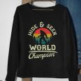 Retro Bigfoot Hide And Seek World Champion Sasquatch Sweatshirt Gifts for Old Women